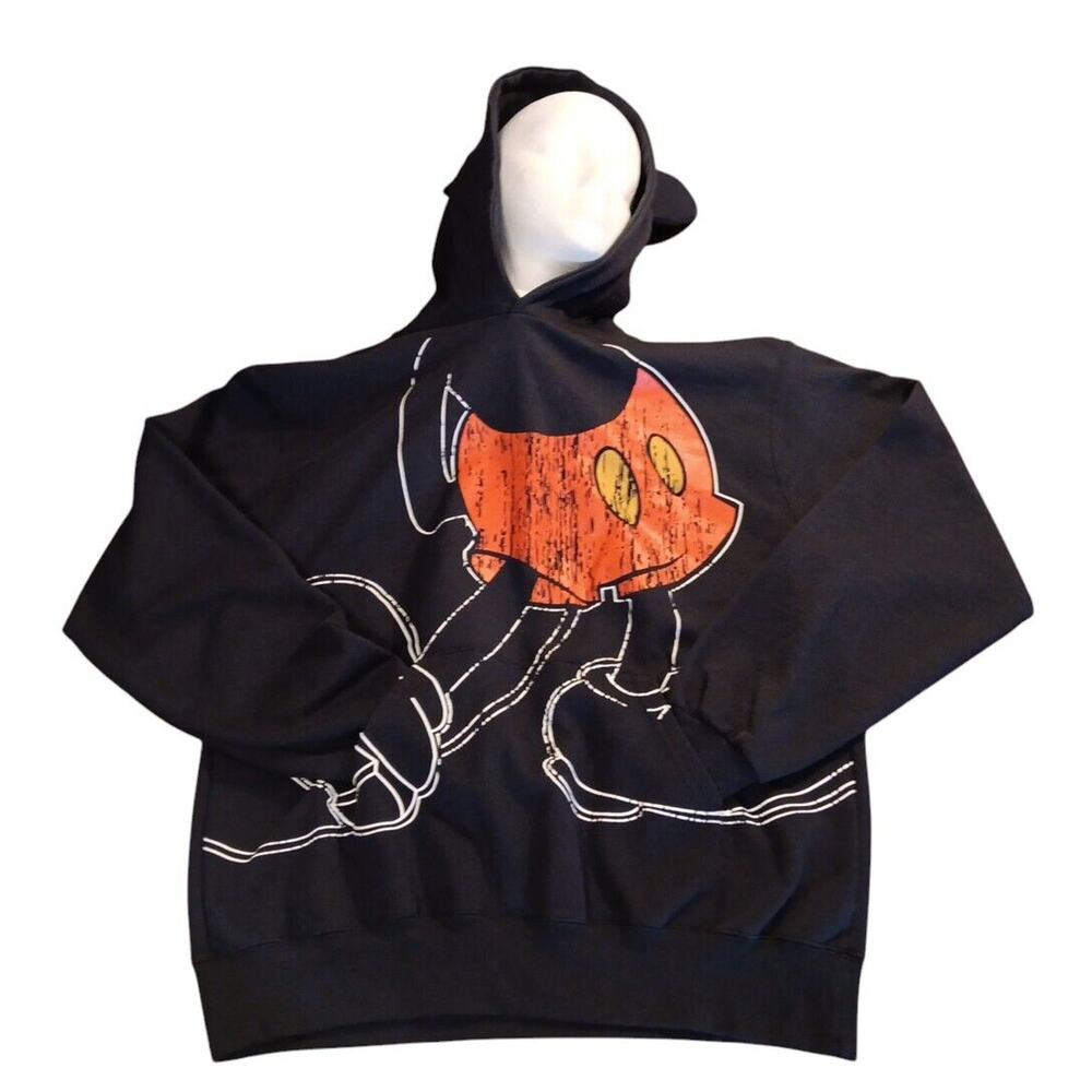Walt Disney Parks Mickey Mouse Ears Pullover Hoodie Sweatshirt Unisex M Pockets‎